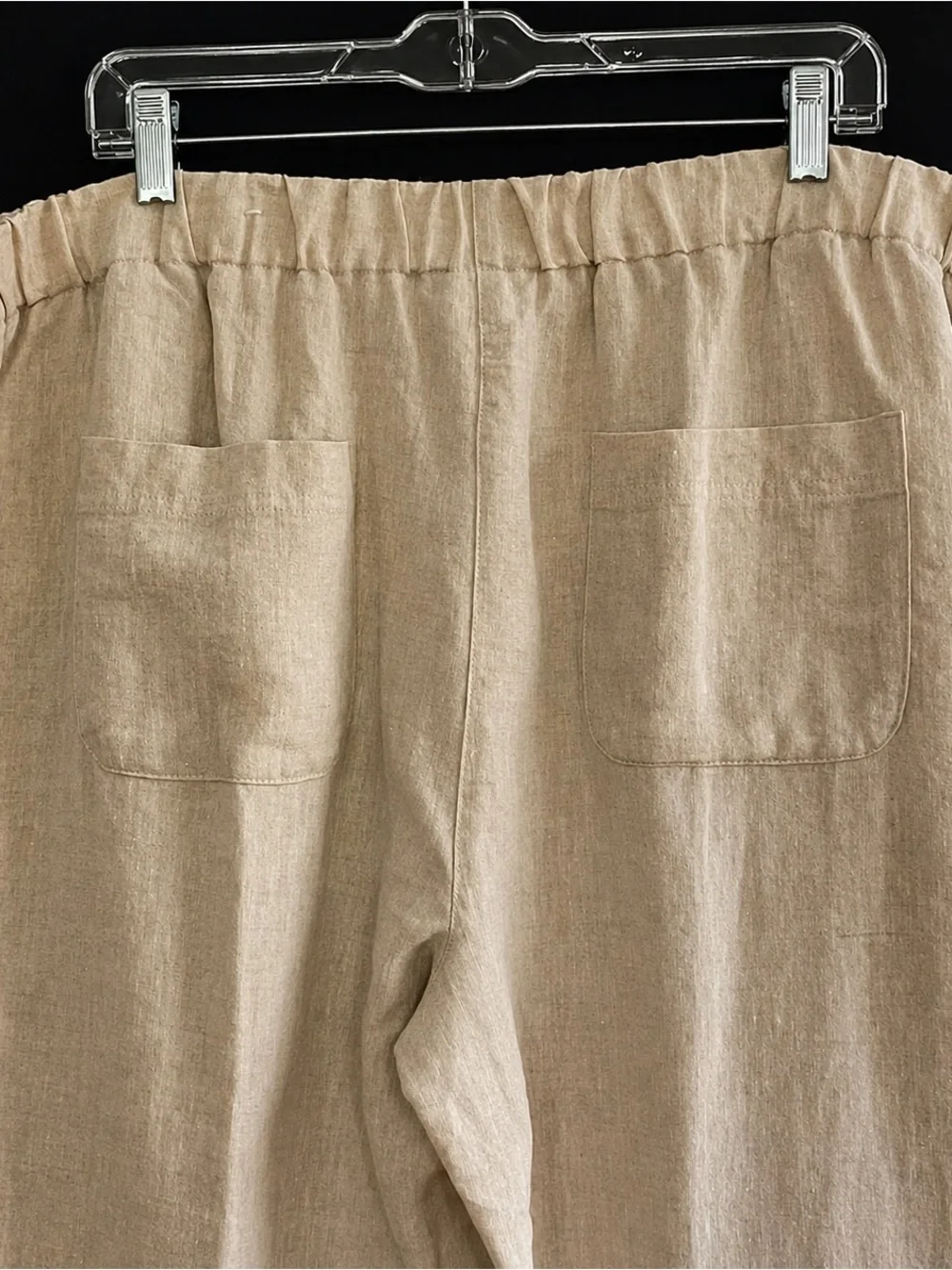 Chicos Linen Ankle Pants Womens 3  XL Neutral Relaxed Minimalist Casual Coastal